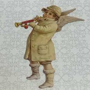 Victorian angel paper doll ornament cardboard vintage